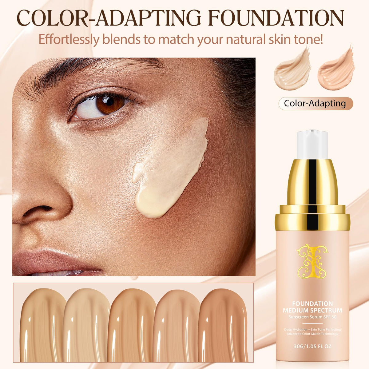 O.SECERT ingredient and SPF50+ label highlighting gentle formula benefit