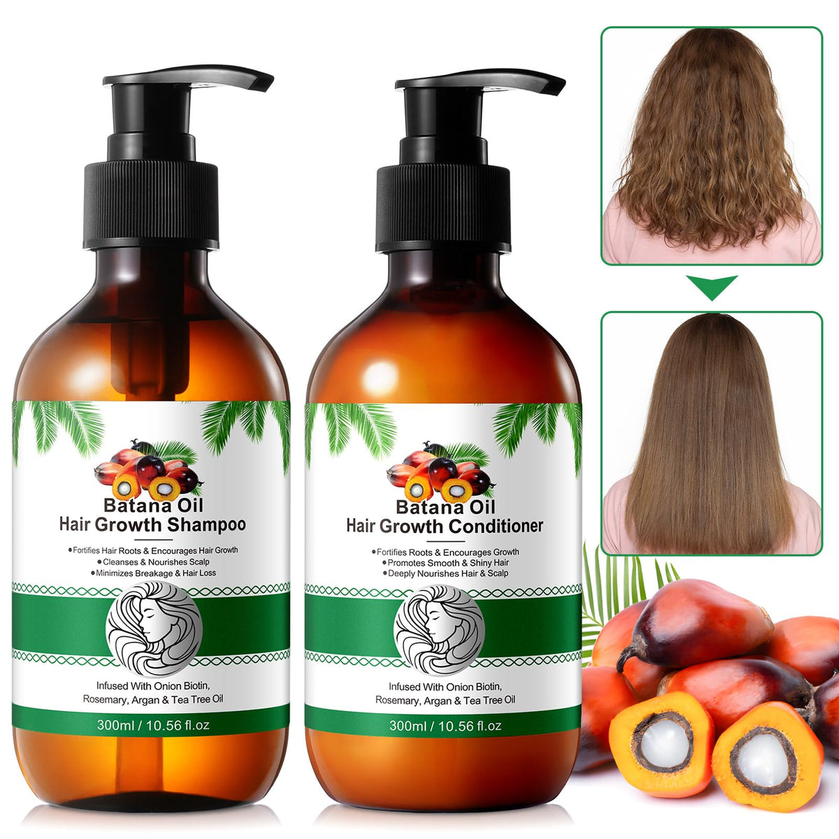 O.SECERT product arranged with batana fruit to emphasize natural oil source