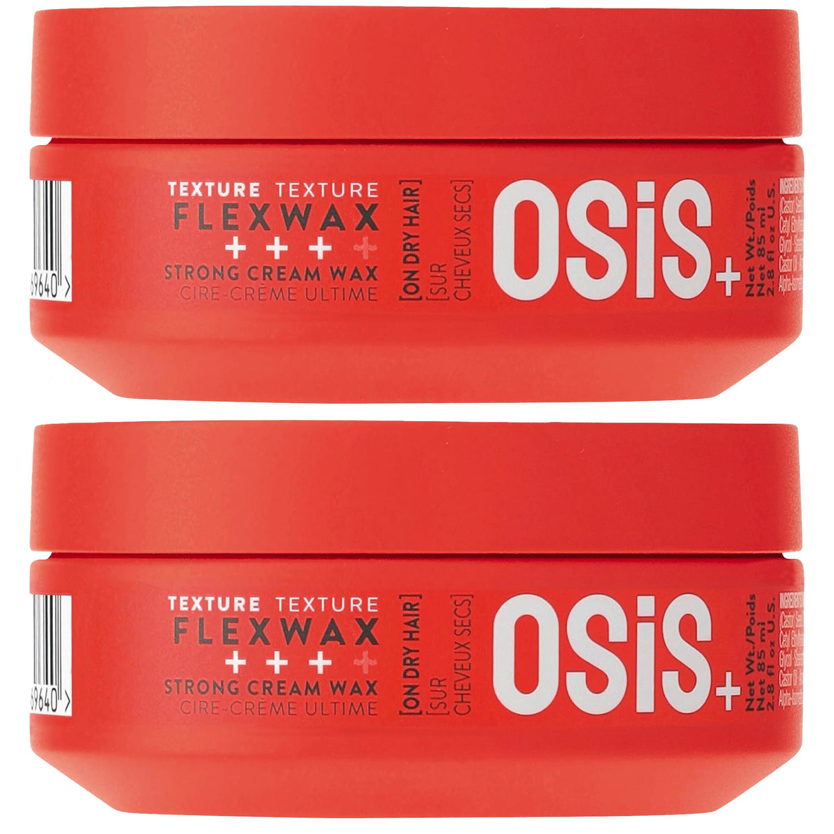 OSiS+ twin pack front view showing size and packaging benefit: travel-ready