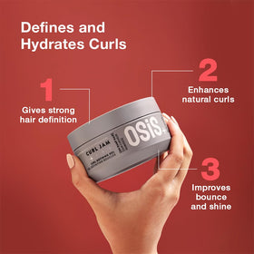 OSiS+ open jar close-up displaying cream texture and easy scoopability