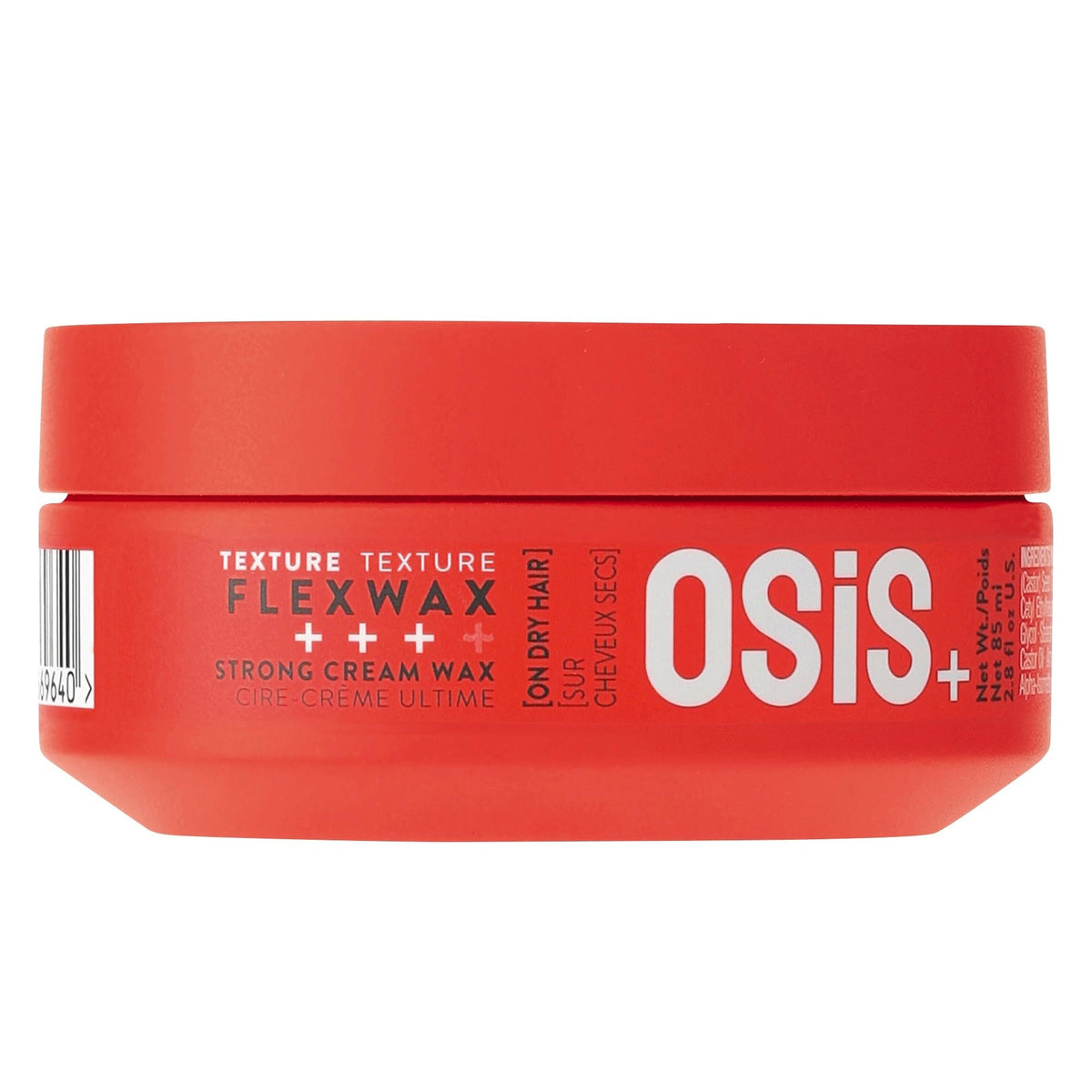 OSiS+ Flexwax front jar showing compact packaging and professional styling