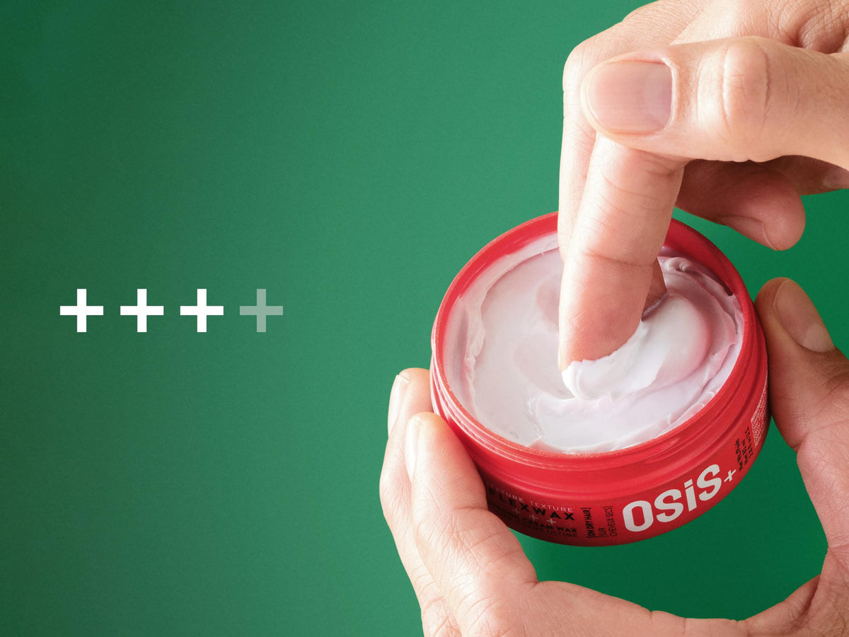 OSiS+ Flexwax open jar texture close-up highlighting creamy consistency and control