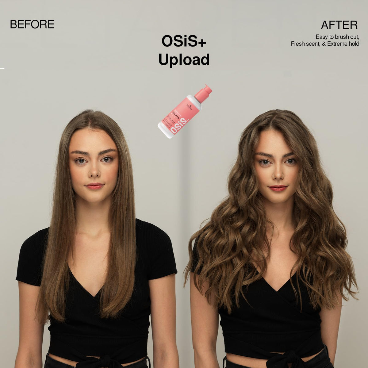 OSiS+ label close-up highlighting key ingredients and vegan formula benefits