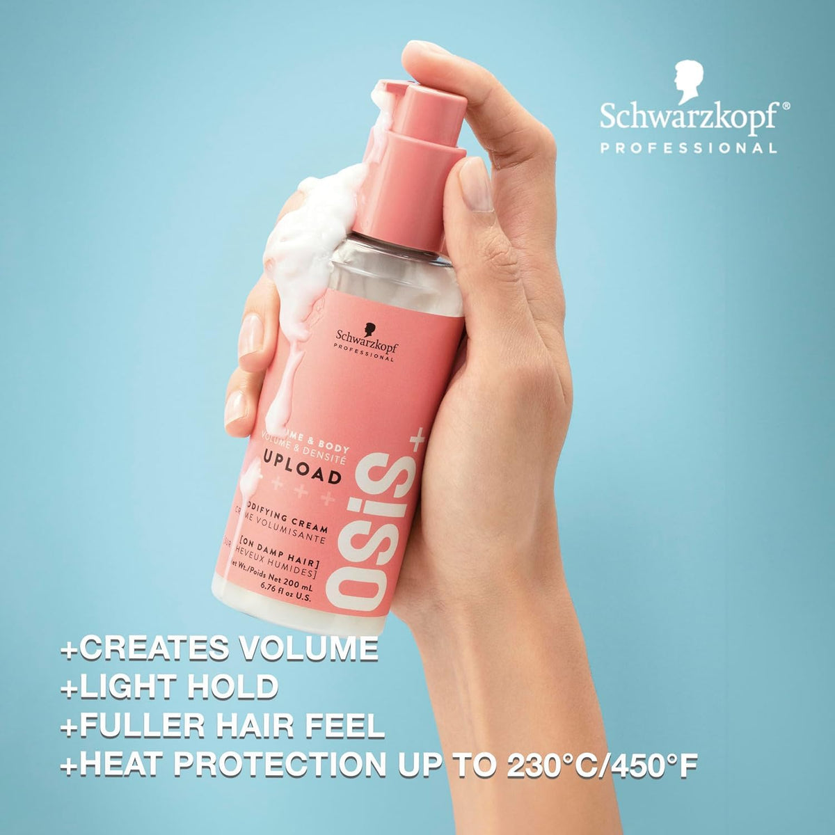 OSiS+ cream texture on fingertips illustrating lightweight feel and easy spread