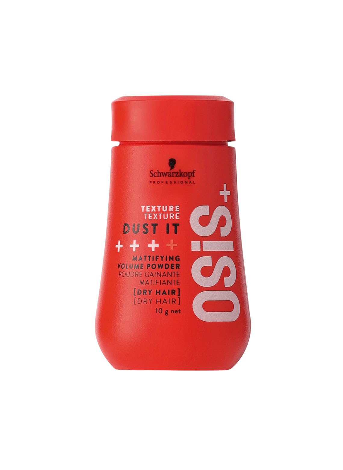 OSiS+ Dust It front jar showing compact packaging and travel-ready benefit