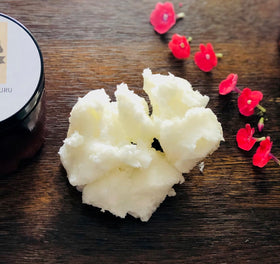 Oslove Organics spoon scooping soft murumuru butter demonstrating smooth texture