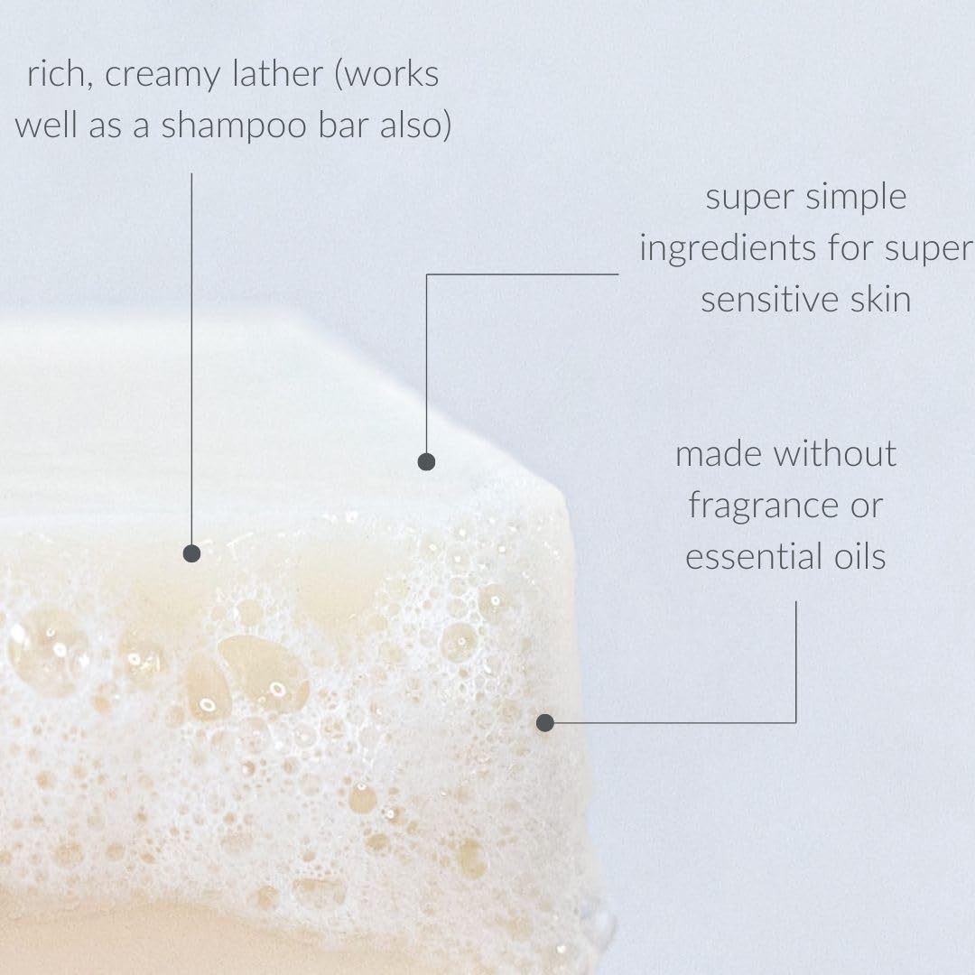 Osmia wet bar in hand showing easy rinse and soft skin finish