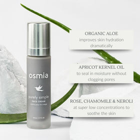 Osmia size comparison with coin showing travel-friendly 50 ml benefit