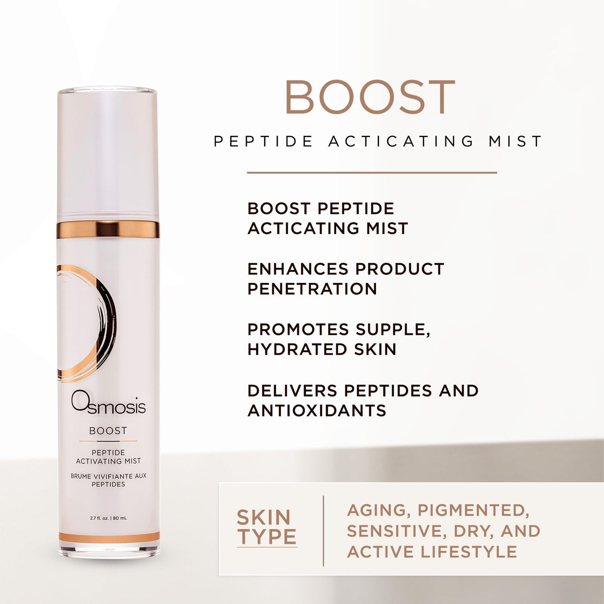 OSMOSIS fine mist spray dispersing light hydration for instant refresh
