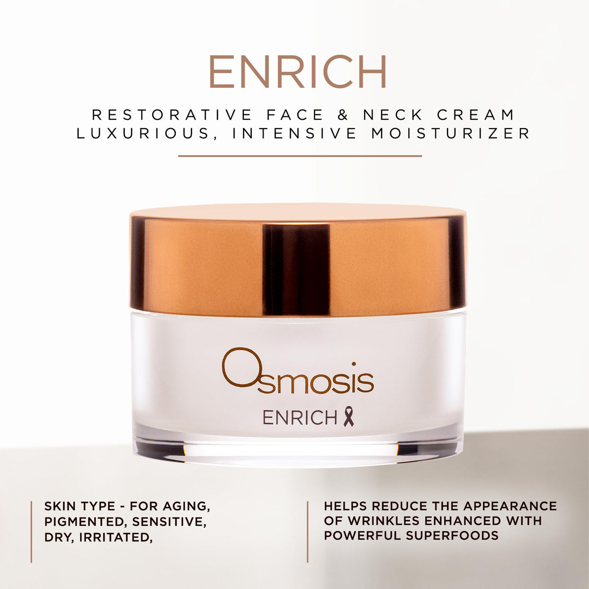 OSMOSIS cream texture close-up highlighting rich hydration and smoothing