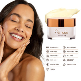 OSMOSIS applied to face and neck demonstrating targeted overnight repair