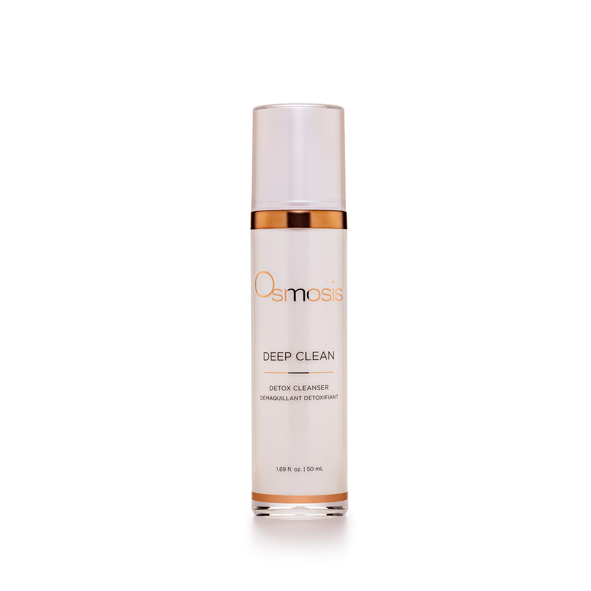 OSMOSIS front packaging of Deep Clean face wash showing product benefits