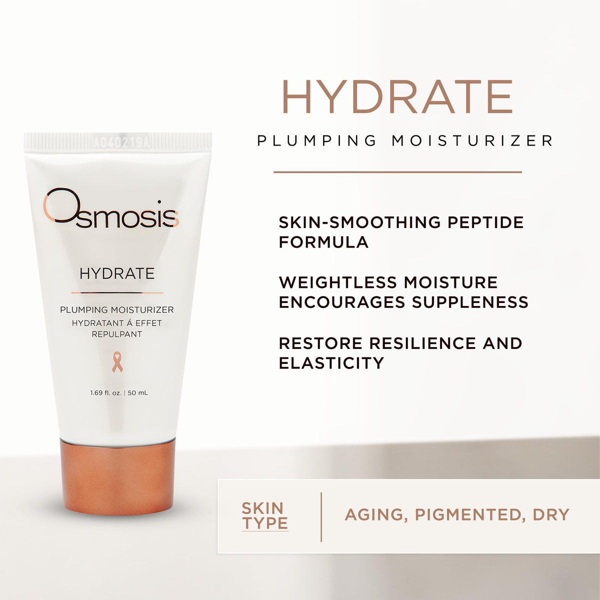 OSMOSIS open jar texture close-up highlighting creamy hyaluronic formula for smooth application