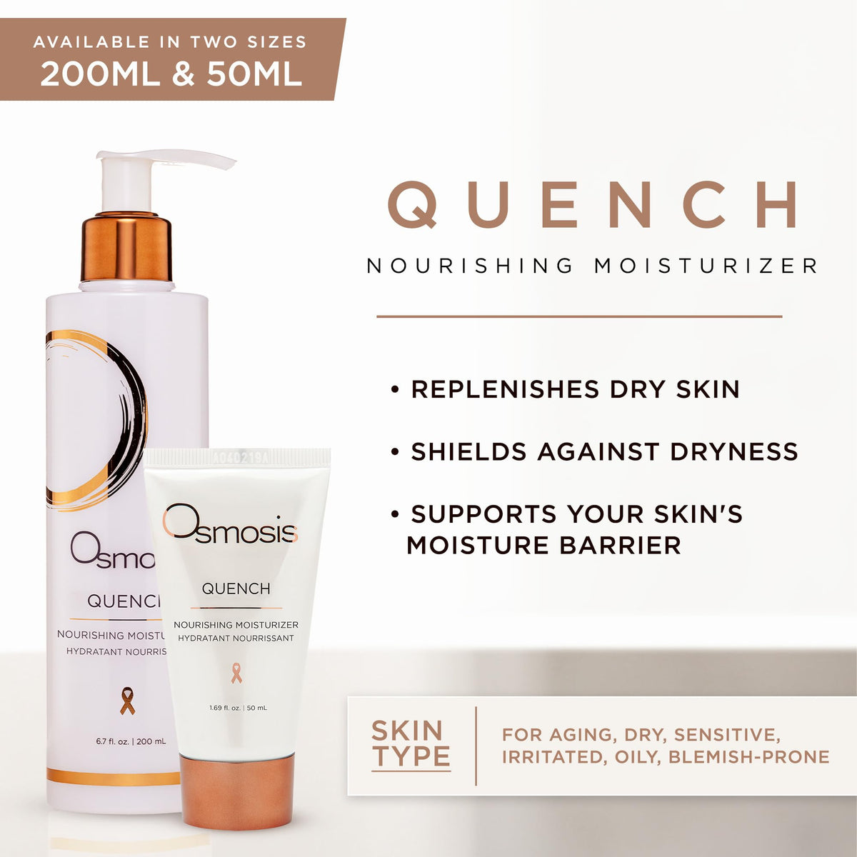 OSMOSIS close-up of pump dispense texture showing lightweight cream that absorbs quickly