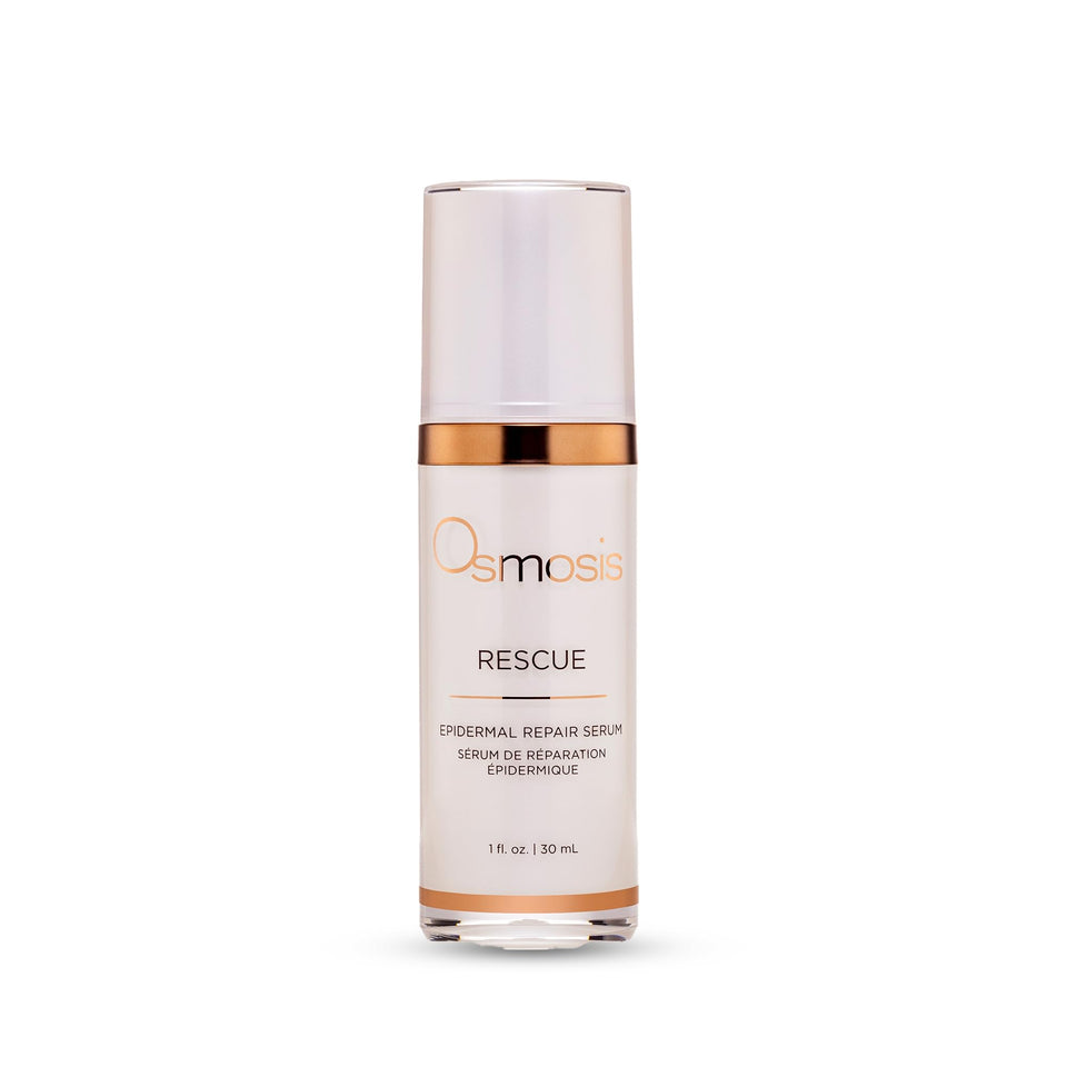 OSMOSIS Rescue front bottle showing clean packaging and compact design, promotes easy daily use