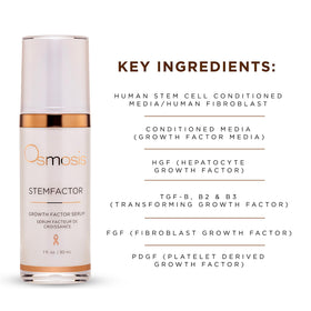 OSMOSIS StemFactor being applied to face to support smoother, radiant-looking skin