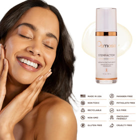 OSMOSIS StemFactor applied to neck area to help improve texture and vitality