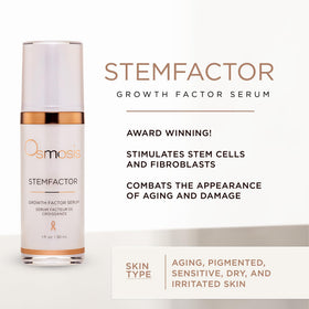 OSMOSIS StemFactor serum dropper dispensing a precise droplet for controlled use