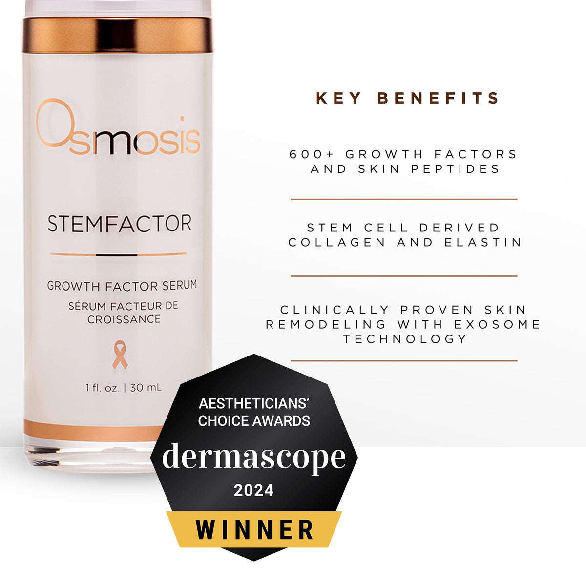OSMOSIS StemFactor lightweight serum texture on hand demonstrating quick absorbency