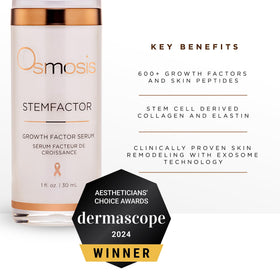 OSMOSIS StemFactor lightweight serum texture on hand demonstrating quick absorbency
