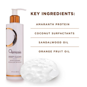 OSMOSIS product in use on face and neck demonstrating effective cleansing