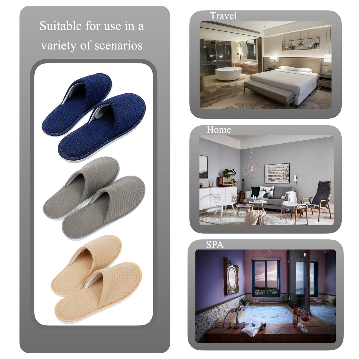 OSTADARRA slippers in bridal prep setting conveying comfortable guest footwear