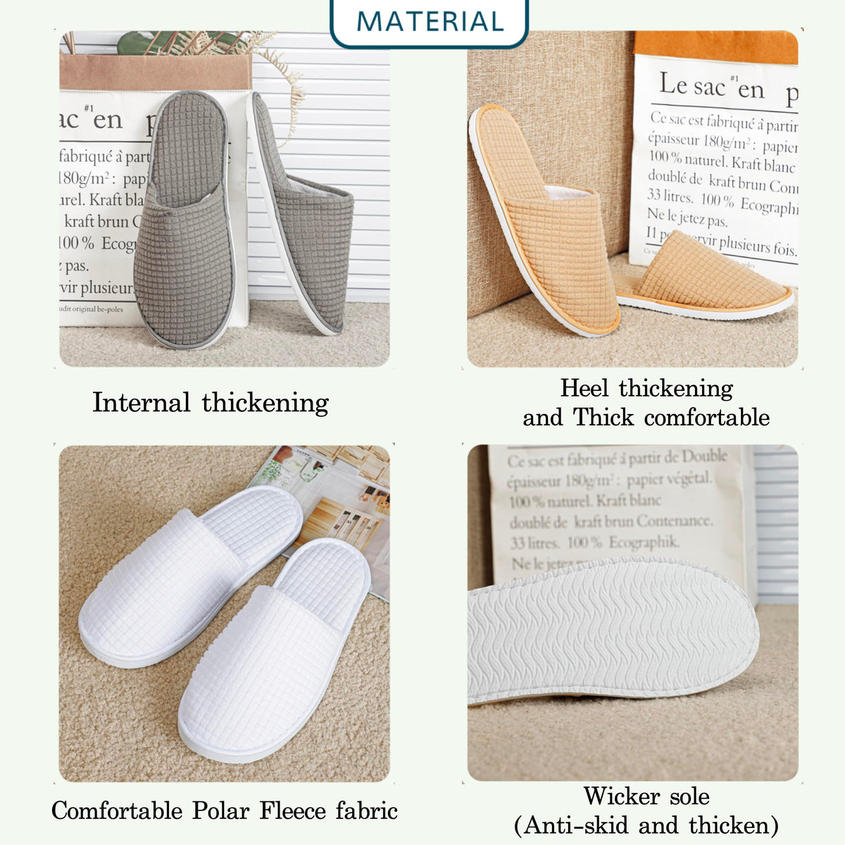 OSTADARRA slippers worn in bathroom demonstrating improved grip