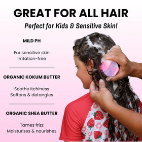 Otter Co. lather in hand demonstrating gentle, tear-free foam