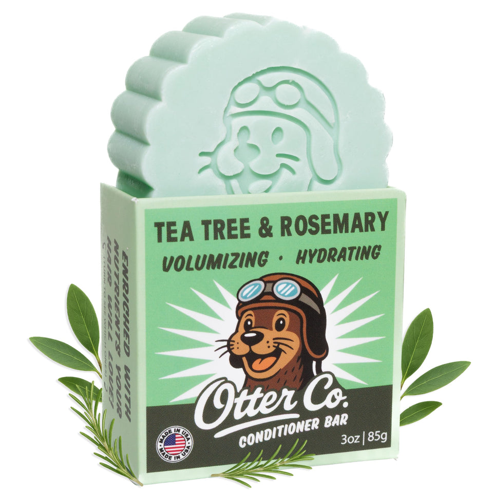 Otter co front packaging showing conditioner bar and travel-ready benefit