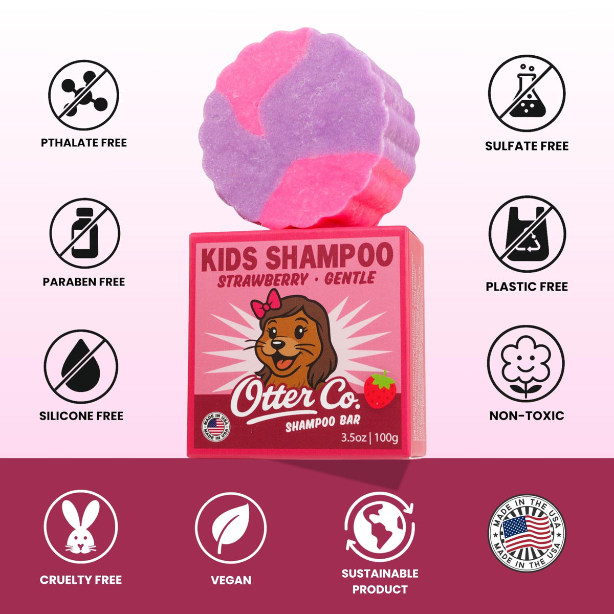 Otter Co. ingredients label close-up showing organic plant-based components