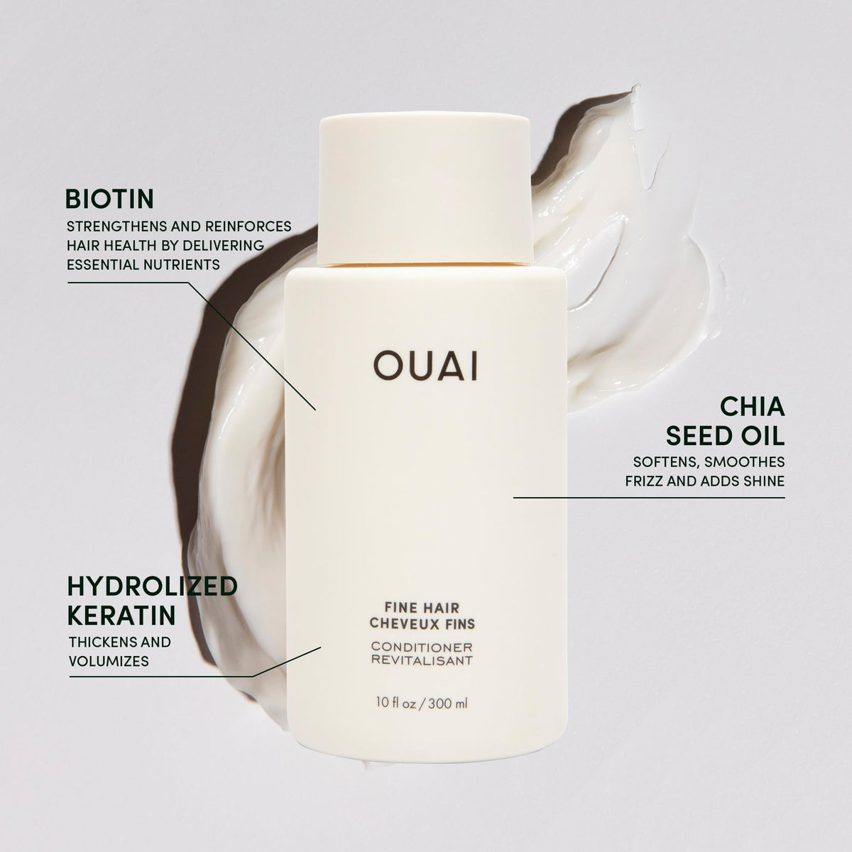 OUAI 3 oz bottle beside a passport showing travel-friendly convenience