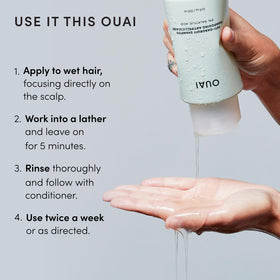 OUAI salicylic acid visual representing exfoliation benefit for flakes