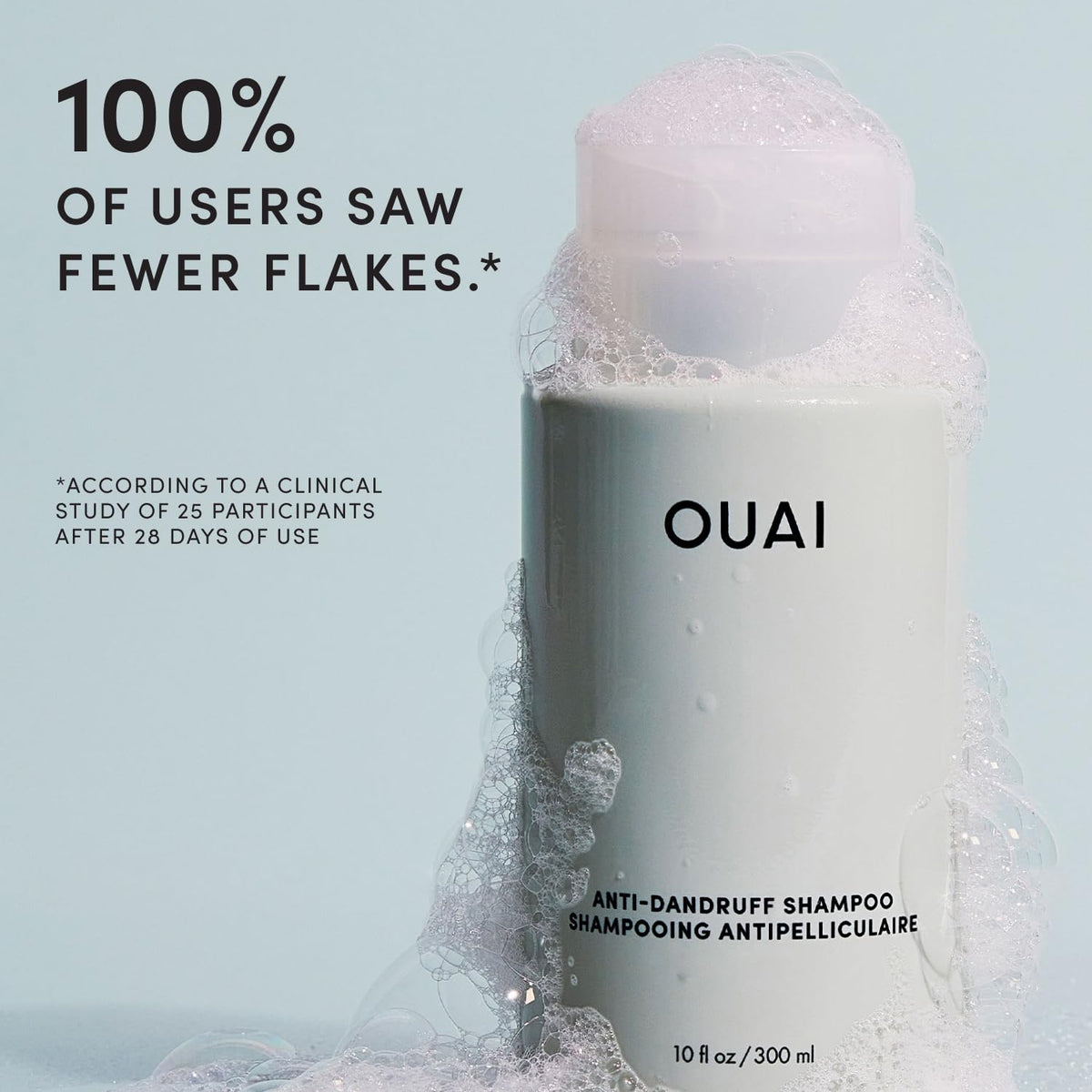 OUAI rich foam texture close-up demonstrating gentle lather benefit