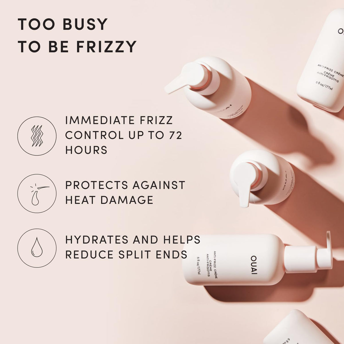 OUAI cream on hands demonstrating easy one-pump application and even distribution
