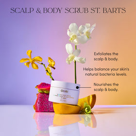 OUAI body exfoliation on damp skin demonstrating gentle smoothing benefit