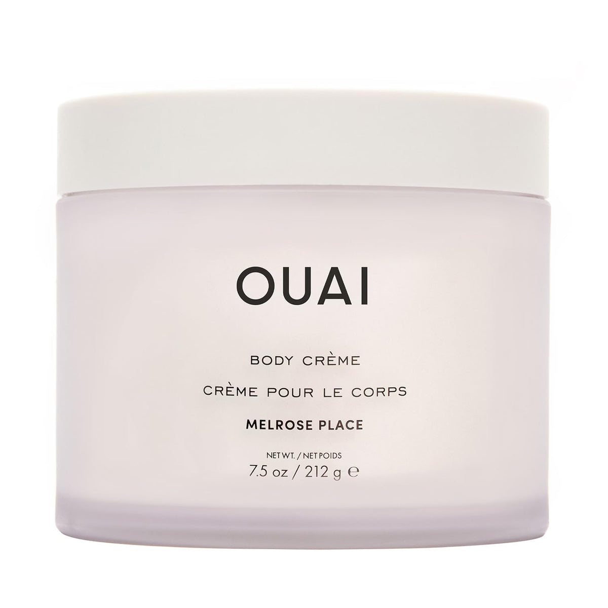 OUAI Melrose Place jar front view showing label and packaging benefit elegant hydration