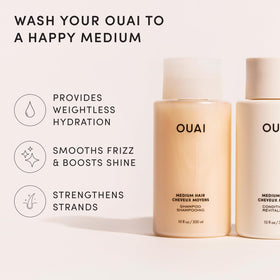 OUAI conditioner cream consistency close-up showing smooth detangling benefits