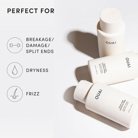 OUAI avocado oil jar on shelf showing nourishing and strengthening benefit