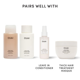 OUAI conditioner rinsed from hair showing smoother strands and shine