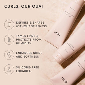 OUAI curl cream being dispensed to demonstrate controlled pump application benefit