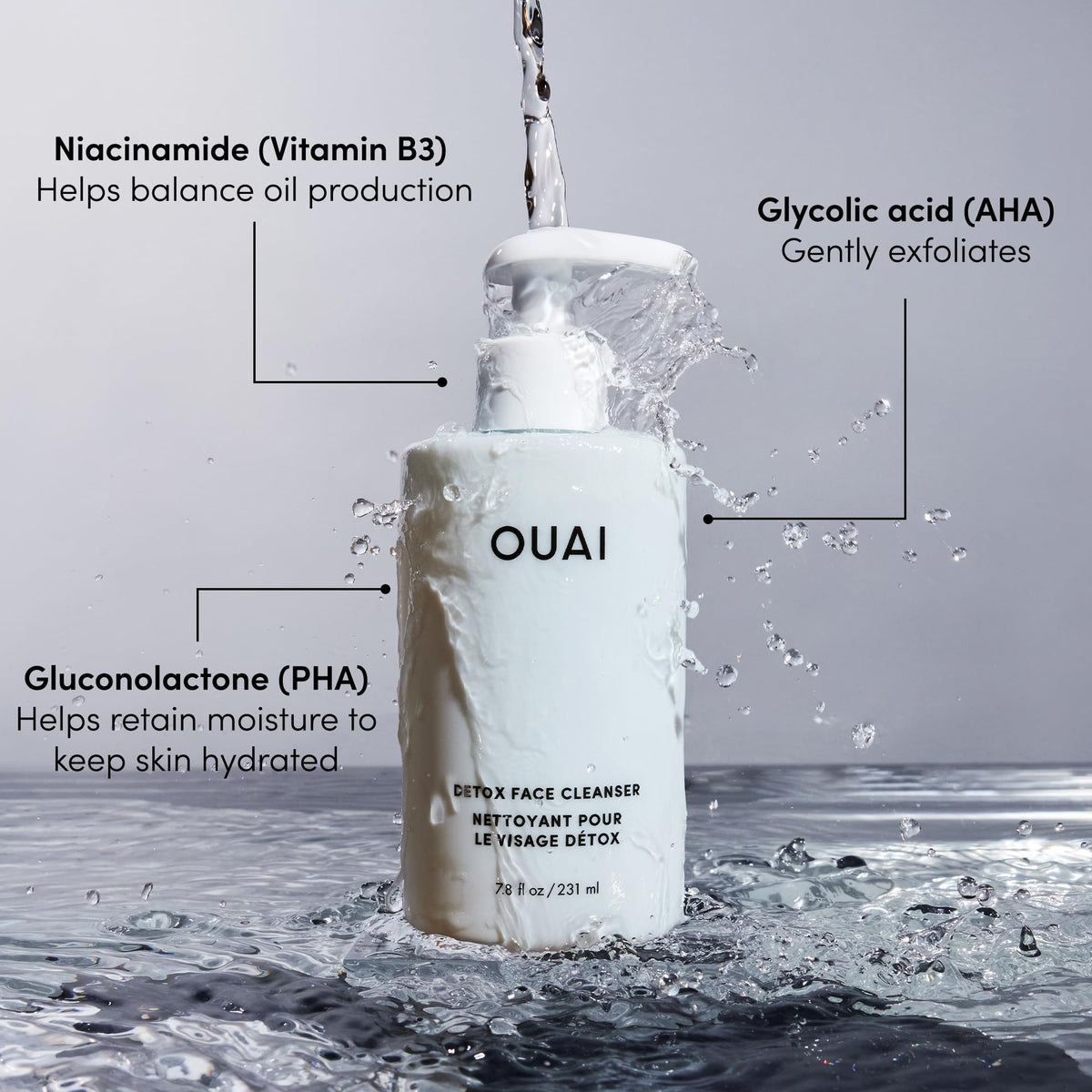 OUAI detox in hand after workout showing effective sweat removal