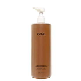 OUAI detox shampoo front bottle shows salon size and clean design benefit convenience