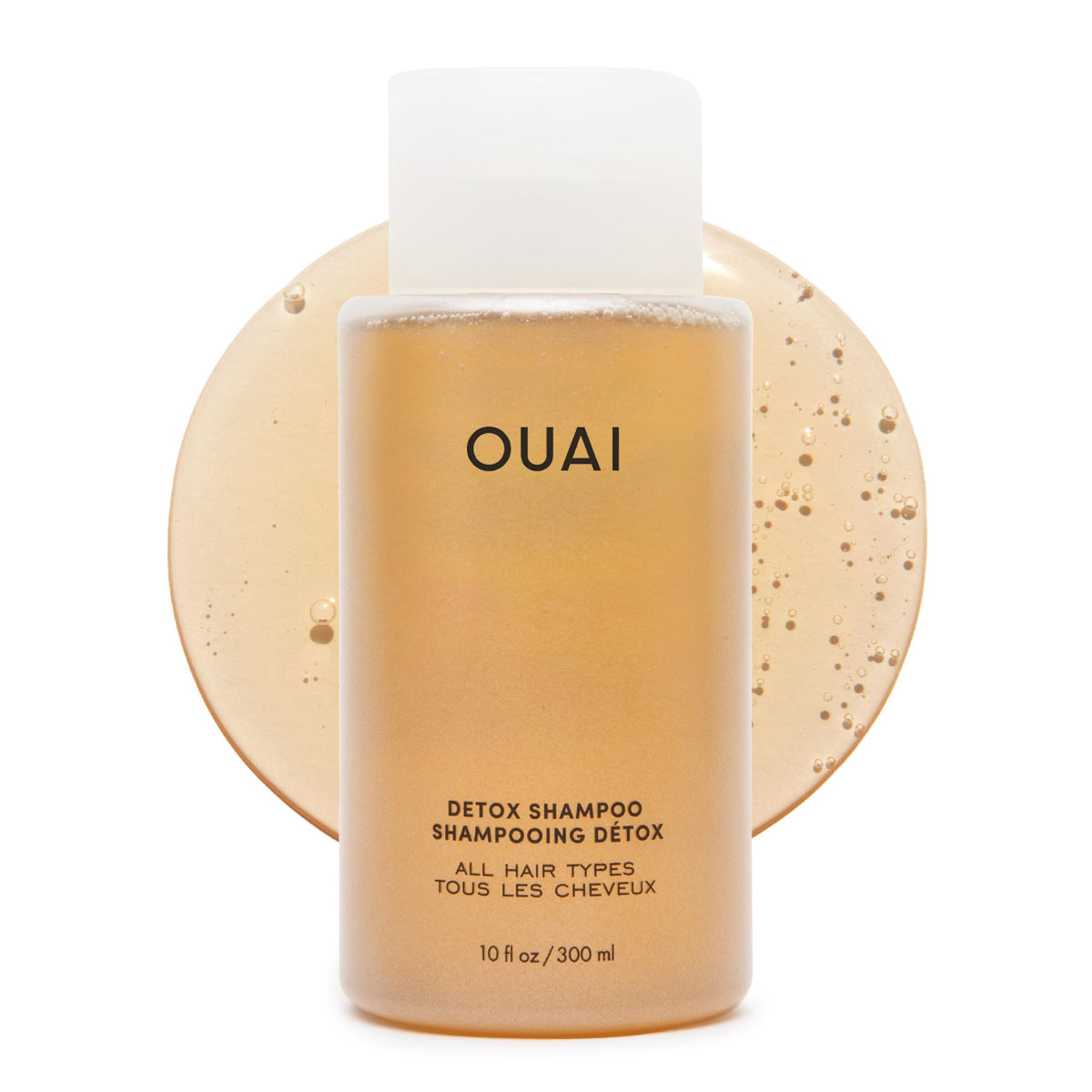 OUAI detox shampoo front packaging showing clean design and clear benefits