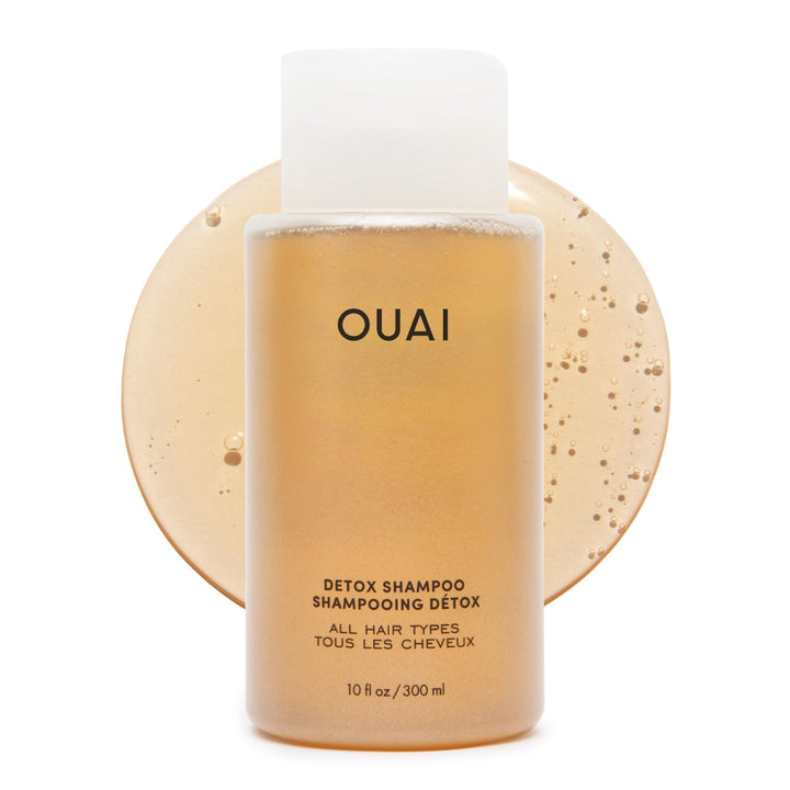 OUAI detox shampoo front packaging showing clean design and clear benefits