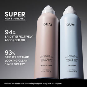 OUAI blended on dark hair showing no white residue and smooth finish
