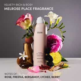 OUAI product spraying onto hair illustrating quick refresh benefit