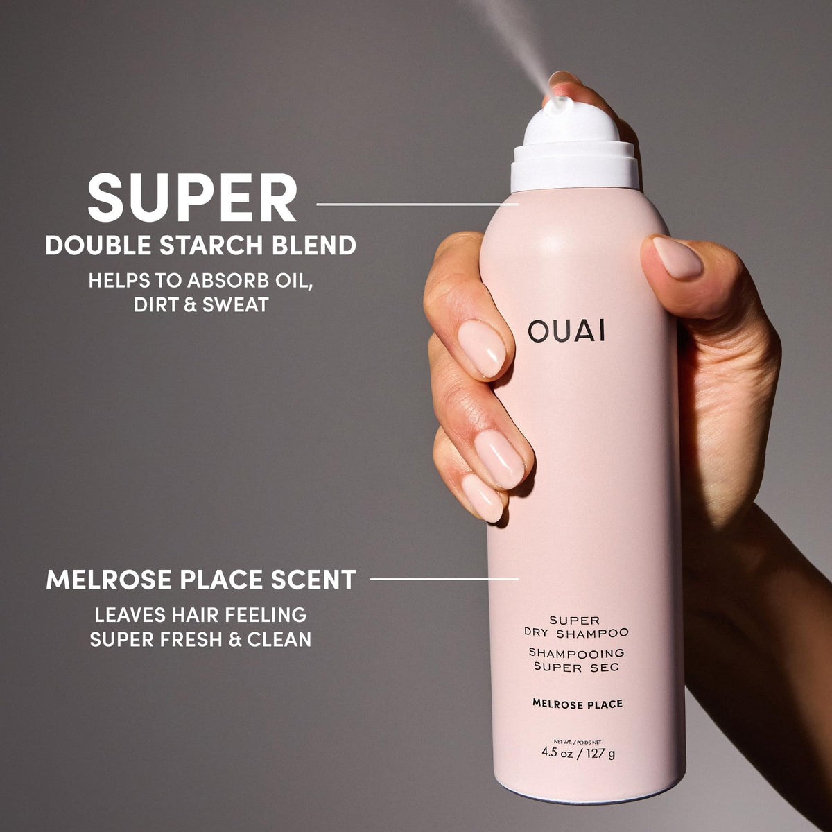 OUAI styling in use on model adding instant volume benefit