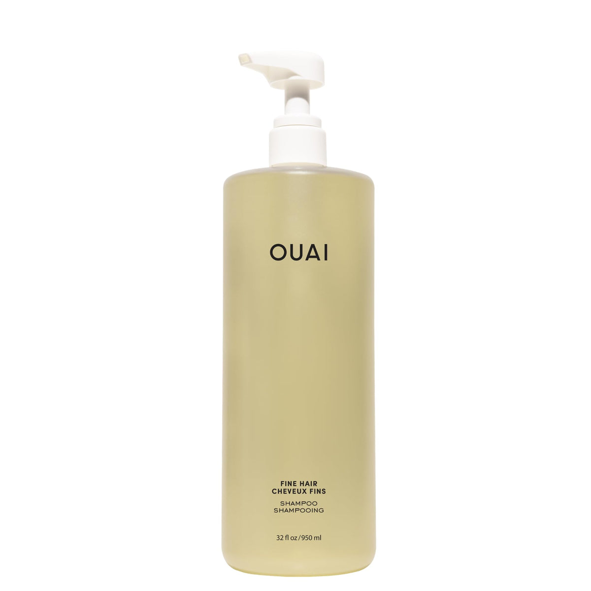 OUAI front bottle view showing 32 oz volume and clean design benefit