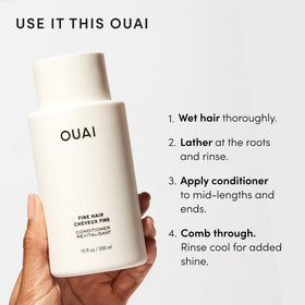 OUAI ingredients array with keratin and marshmallow root benefits