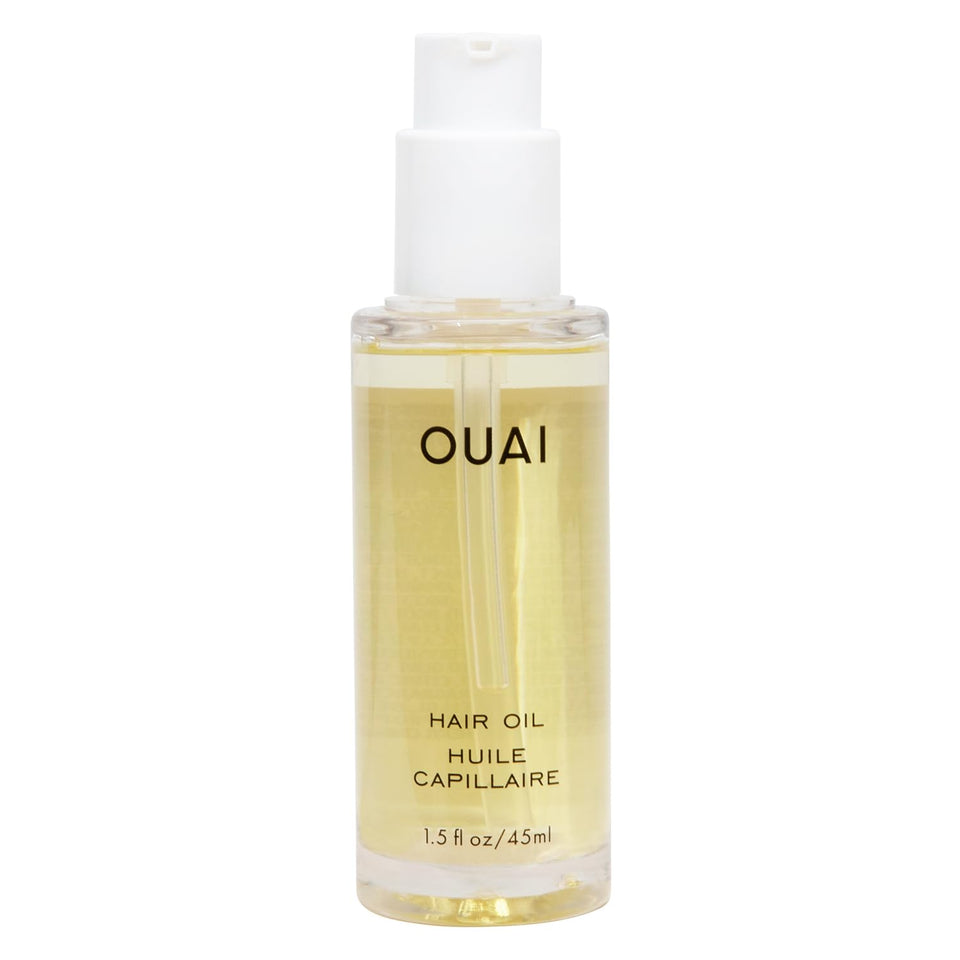 OUAI bottle front view showing label and compact travel size benefit